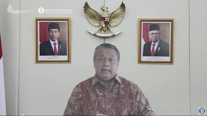 Pengumuman Hasil Rapat Dewan Gubernur Bulanan Bulan November 2022. (Tangkapan Layar Youtube Bank Indonesia) Pengumuman Hasil Rapat Dewan Gubernur Bulanan Bulan November 2022. (Tangkapan Layar Youtube Bank Indonesia)