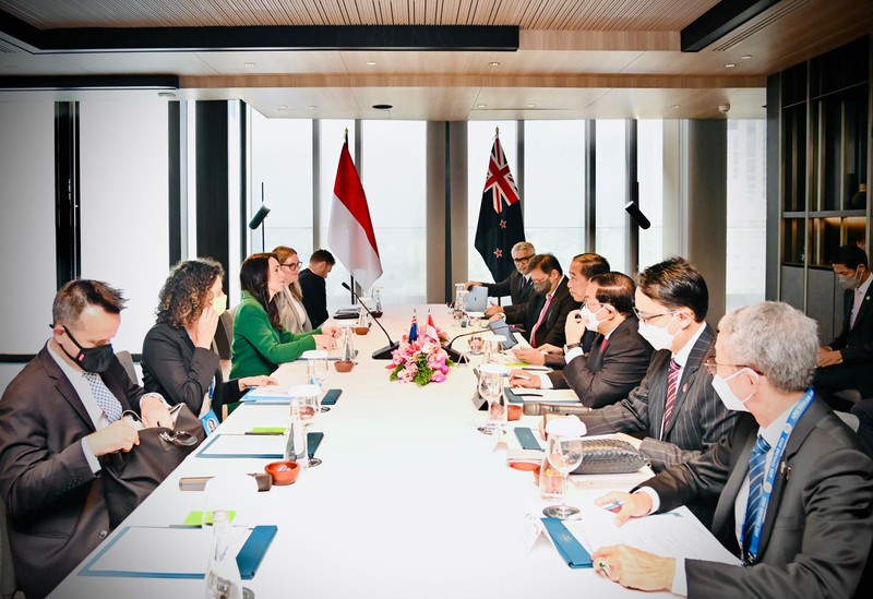 Presiden Jokowi Lakukan Pertemuan Bilateral dengan PM Selandia Baru. (Laily Rachev - Biro Pers Sekretariat Presiden) Presiden Jokowi Lakukan Pertemuan Bilateral dengan PM Selandia Baru. (Laily Rachev - Biro Pers Sekretariat Presiden)