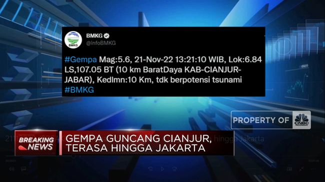 Video Gempa M5 6 Guncang Cianjur Terasa Hingga Jakarta