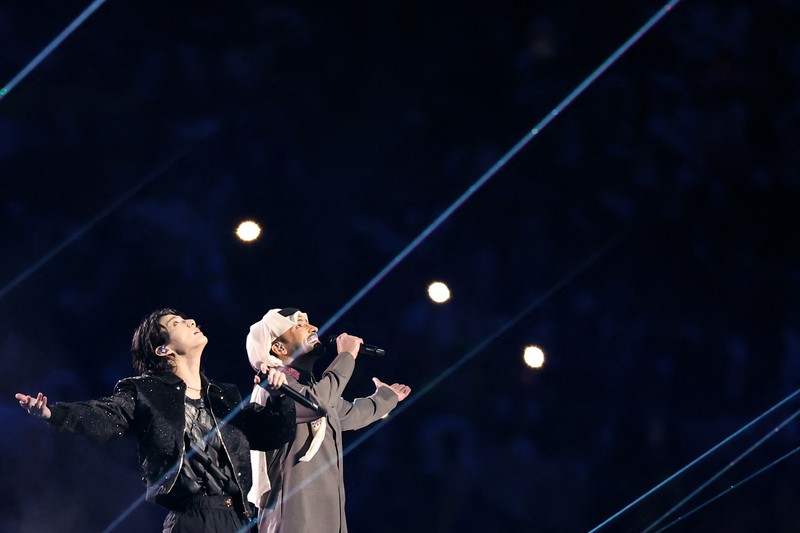 Jung Kook BTS menjadi pengisi lagu untuk FIFA World Cup 2022. (Getty Images/Marc Atkins)