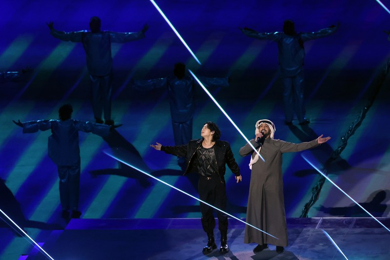 Jung Kook BTS menjadi pengisi lagu untuk FIFA World Cup 2022. (Getty Images/Marc Atkins)