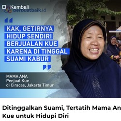 Kisah Mama Ana, Berjualan Kue Demi Hidupi Diri