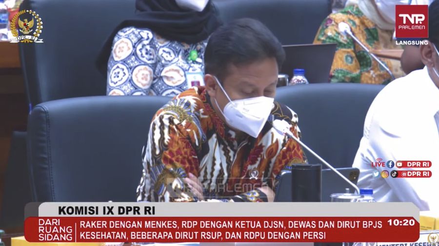 Menkes Budi Gunadi Sadikin. (Tangkapan Layar Youtube Komisi IX DPR RI Channel)