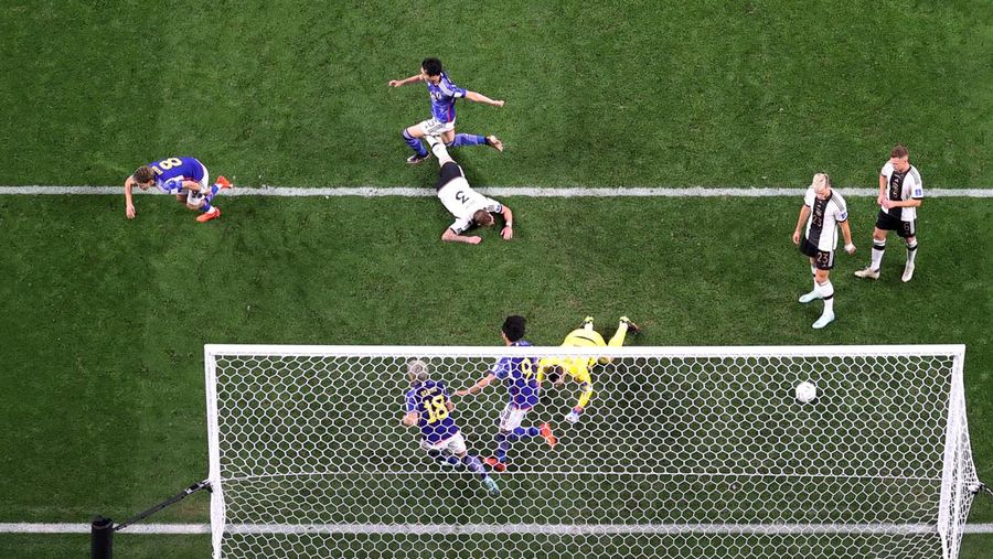 Jerman kalah 1-2 dari Jepang di laga pertama Piala Dunia 2022. (Getty Images/Claudio Villa)