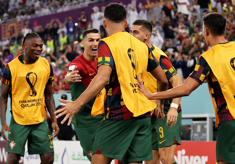 Cristiano Ronaldo dari Portugal tampil selama pertandingan Grup H Piala Dunia FIFA Qatar 2022 antara Portugal dan Ghana di Stadion 974 pada 24 November 2022 di Doha, Qatar. (Marvin Ibo Guengoer - GES Sportfoto/Getty Images)