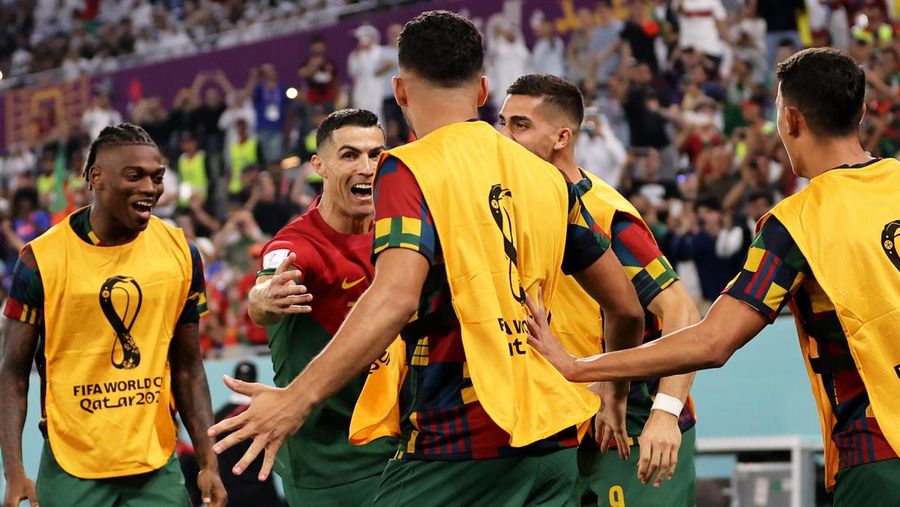 Cristiano Ronaldo dari Portugal tampil selama pertandingan Grup H Piala Dunia FIFA Qatar 2022 antara Portugal dan Ghana di Stadion 974 pada 24 November 2022 di Doha, Qatar. (Marvin Ibo Guengoer - GES Sportfoto/Getty Images)