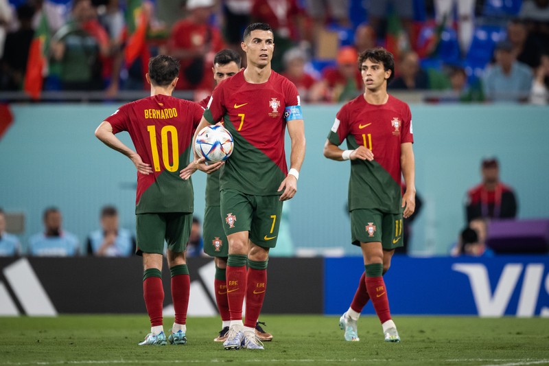 Cristiano Ronaldo dari Portugal tampil selama pertandingan Grup H Piala Dunia FIFA Qatar 2022 antara Portugal dan Ghana di Stadion 974 pada 24 November 2022 di Doha, Qatar. Cristiano Ronaldo dari Portugal tampil selama pertandingan Grup H Piala Dunia FIFA Qatar 2022 antara Portugal dan Ghana di Stadion 974 pada 24 November 2022 di Doha, Qatar. (Marvin Ibo Guengoer - GES Sportfoto/Getty Images)