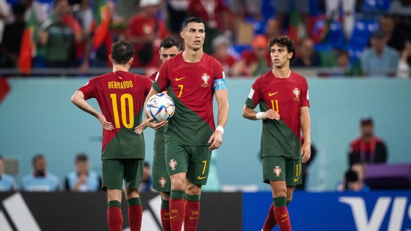 Cristiano Ronaldo dari Portugal tampil selama pertandingan Grup H Piala Dunia FIFA Qatar 2022 antara Portugal dan Ghana di Stadion 974 pada 24 November 2022 di Doha, Qatar. (Marvin Ibo Guengoer - GES Sportfoto/Getty Images)