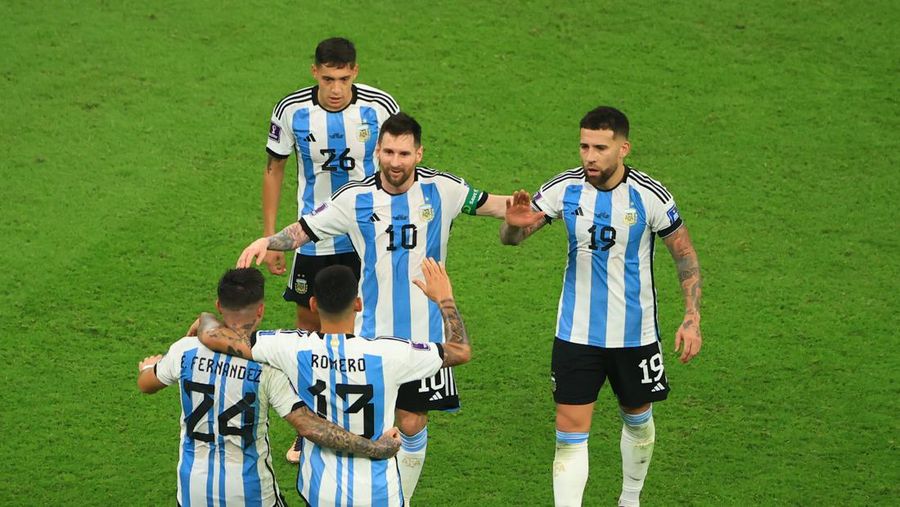 Argentina's forward #10 Lionel Messi reacts at the final whistle of the Qatar 2022 World Cup Group C football match between Argentina and Mexico at the Lusail Stadium in Lusail, north of Doha on November 26, 2022. (Photo by Kirill KUDRYAVTSEV / AFP) (Photo by KIRILL KUDRYAVTSEV/AFP via Getty Images)