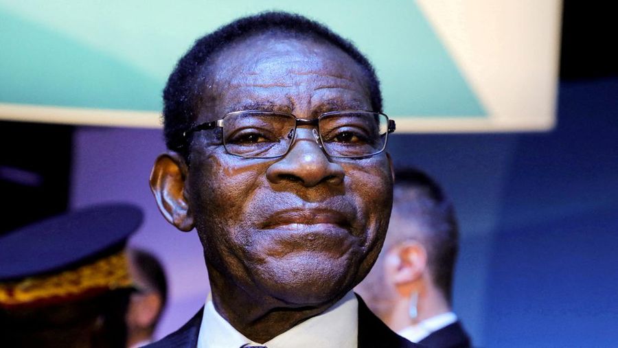 Presiden Guinea Khatulistiwa Teodoro Obiang Nguema Mbasogo menghadiri sesi pleno Forum Perdamaian Paris, Prancis 12 November 2019. (Ludovic Marin/Pool via REUTERS/File Photo)