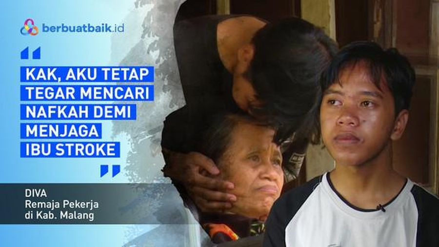 Diva Agam Andrean (17), , Remaja Urus Ibu Stroke Cari Uang dari Gembala Kambing. (Foto:berbuatbaik.id)