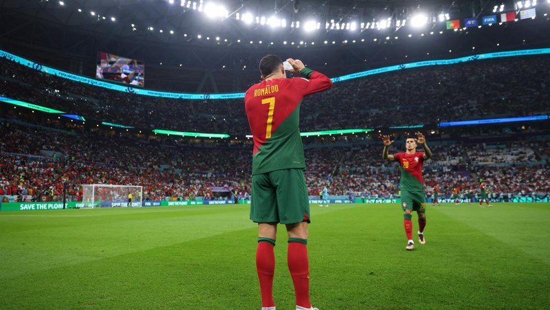 Cristiano Ronaldo dari Portugal selama Piala Dunia FIFA 2022 Grup H pertandingan antara Portugal dan Uruguay di Stadion Lusail pada 28 November 2022 di Lusail City, Qatar. (Marc Atkins/Getty Images)