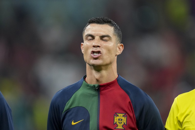 Cristiano Ronaldo dari Portugal selama Piala Dunia FIFA 2022 Grup H pertandingan antara Portugal dan Uruguay di Stadion Lusail pada 28 November 2022 di Lusail City, Qatar. (Marc Atkins/Getty Images)