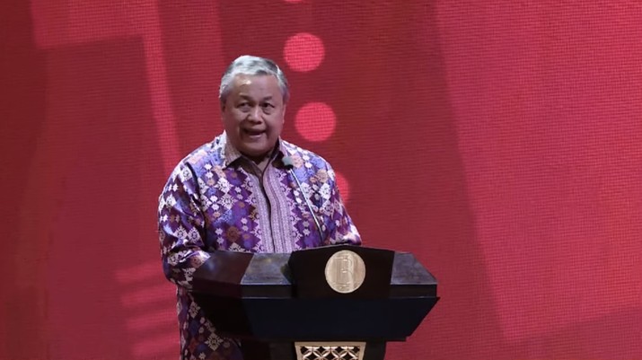 Gubernur Bank Indonesia, Perry Warjiyo Saat Pertemuan Tahunan Bank Indonesia 2022. Gubernur Bank Indonesia, Perry Warjiyo Saat Pertemuan Tahunan Bank Indonesia 2022. (Tangkapan Layar via Youtube Bank Indonesia)