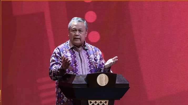 Gubernur Bank Indonesia, Perry Warjiyo Saat Pertemuan Tahunan Bank Indonesia 2022. Gubernur Bank Indonesia, Perry Warjiyo Saat Pertemuan Tahunan Bank Indonesia 2022. (Tangkapan Layar via Youtube Bank Indonesia)