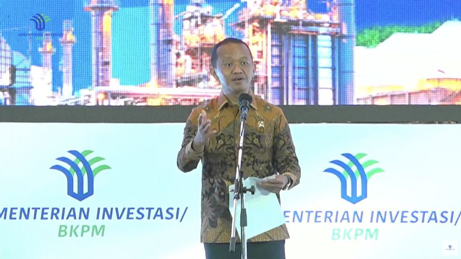 Menteri Investasi/Kepala BKPM Bahlil Lahadalia Saat Rapat Koordinasi Nasional Investasi 2022 Hilirisasi dan Kemitraan untuk Investasi Berkeadilan. (Tangkapan Layar via Youtube Kementerian Investasi - BKPM)