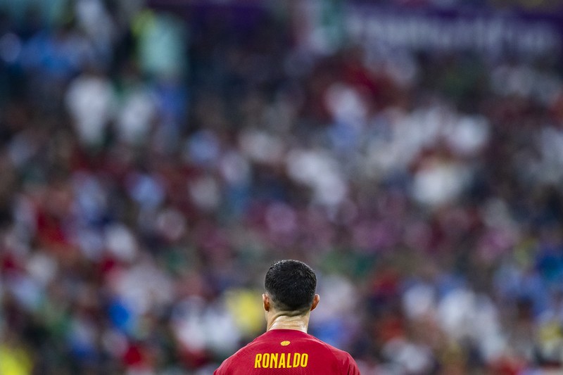 Cristiano Ronaldo dari Portugal selama Piala Dunia FIFA 2022 Grup H pertandingan antara Portugal dan Uruguay di Stadion Lusail pada 28 November 2022 di Lusail City, Qatar. Cristiano Ronaldo dari Portugal selama Piala Dunia FIFA 2022 Grup H pertandingan antara Portugal dan Uruguay di Stadion Lusail pada 28 November 2022 di Lusail City, Qatar. (Marc Atkins/Getty Images)