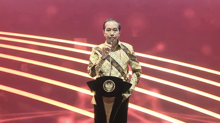 Presiden Joko Widodo Saat Pertemuan Tahunan Bank Indonesia 2022. (Tangkapan Layar via Youtube Bank Indonesia)