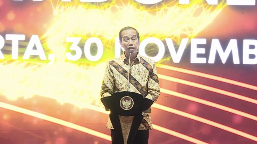 Presiden Joko Widodo Saat Pertemuan Tahunan Bank Indonesia 2022. (Tangkapan Layar via Youtube Bank Indonesia)