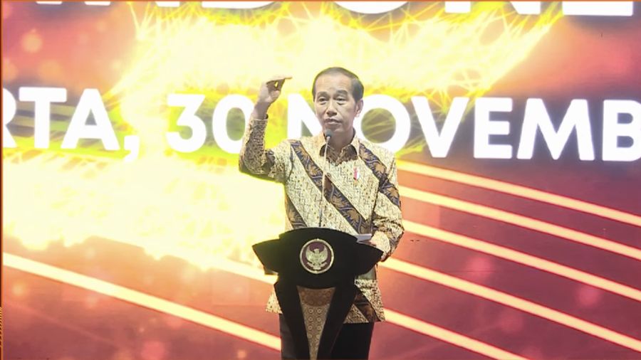 Presiden Joko Widodo Saat Pertemuan Tahunan Bank Indonesia 2022. (Tangkapan Layar via Youtube Bank Indonesia)