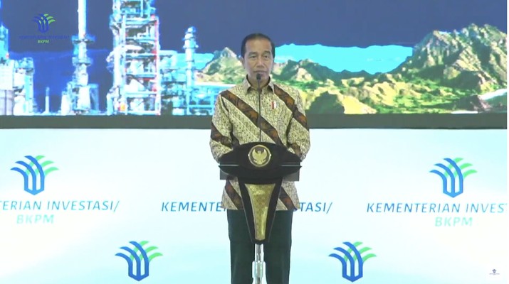 Presiden Joko Widodo Saat Rapat Koordinasi Nasional Investasi 2022 Hilirisasi dan Kemitraan untuk Investasi Berkeadilan. Presiden Joko Widodo Saat Rapat Koordinasi Nasional Investasi 2022 Hilirisasi dan Kemitraan untuk Investasi Berkeadilan. (Tangkapan Layar via Youtube Kementerian Investasi - BKPM)