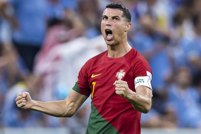 Cristiano Ronaldo dari Portugal selama Piala Dunia FIFA 2022 Grup H pertandingan antara Portugal dan Uruguay di Stadion Lusail pada 28 November 2022 di Lusail City, Qatar. (Marc Atkins/Getty Images)