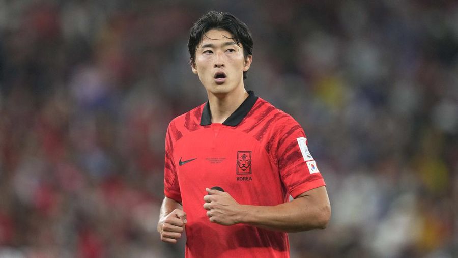 Gue-sung Cho pemain dari Korea Selatan terlihat pada pertandingan Grup H Piala Dunia FIFA 2022 antara Republik Korea dan Ghana di Education City Stadium pada 28 November 2022 di Al Rayyan, Qatar. (Ulrik Pedersen/DeFodi Images via Getty Images)