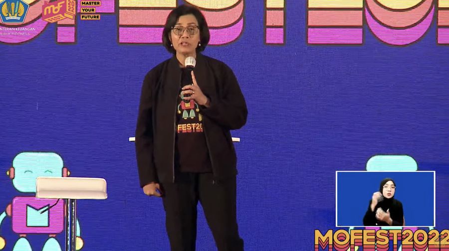 Menteri Keuangan Sri Mulyani Saat acara Mofest 2022 Jakarta. (Tangkapan Layar Youtube Kemenkeu RI)