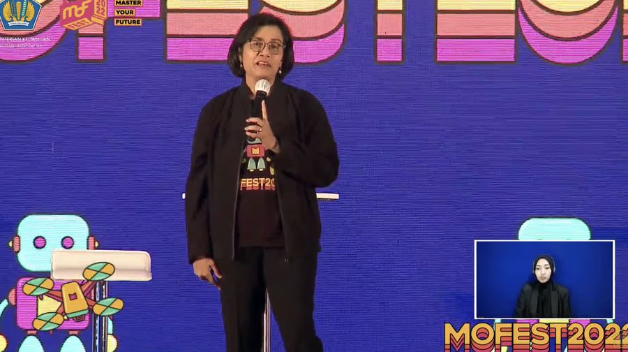 Menteri Keuangan Sri Mulyani Saat acara Mofest 2022 Jakarta. (Tangkapan Layar Youtube Kemenkeu RI)