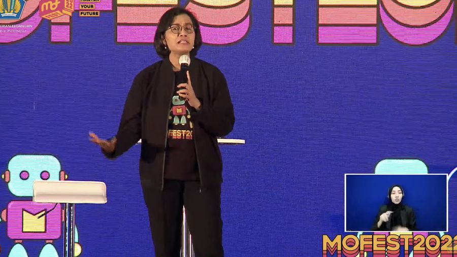 Menteri Keuangan Sri Mulyani Saat acara Mofest 2022 Jakarta. (Tangkapan Layar Youtube Kemenkeu RI)