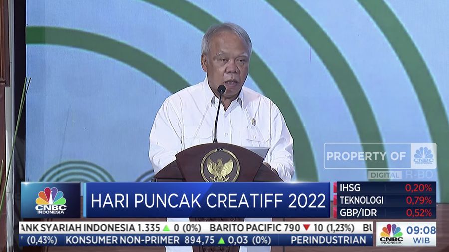 Menteri PUPR Basuki Hadimuljono dalam acara Hari Puncak CreatiFF