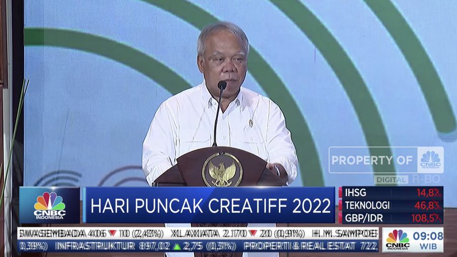 Menteri PUPR Basuki Hadimuljono dalam acara Hari Puncak CreatiFF