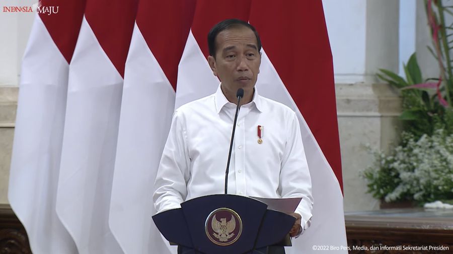 Presiden Joko Widodo (Jokowi) Penyerahan Sertifikat Tanah untuk Rakyat Tahun 2022 Secara Hybrid, Istana Negara, 1 Des 2022 (Tangkapan Layar via Youtube Sekretariat Presiden)