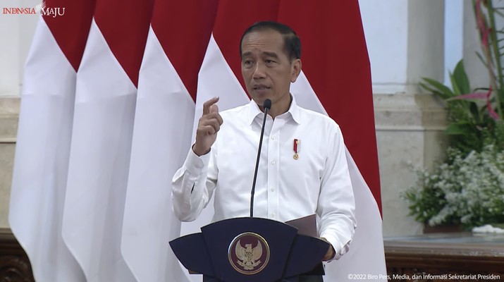 Presiden Joko Widodo (Jokowi) Penyerahan Sertifikat Tanah untuk Rakyat Tahun 2022 Secara Hybrid, Istana Negara, 1 Des 2022 Presiden Joko Widodo (Jokowi) Penyerahan Sertifikat Tanah untuk Rakyat Tahun 2022 Secara Hybrid, Istana Negara, 1 Des 2022 (Tangkapan Layar via Youtube Sekretariat Presiden)