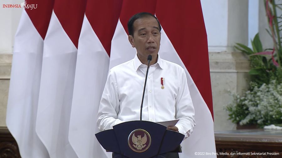 Presiden Joko Widodo (Jokowi) Penyerahan Sertifikat Tanah untuk Rakyat Tahun 2022 Secara Hybrid, Istana Negara, 1 Des 2022 (Tangkapan Layar via Youtube Sekretariat Presiden)