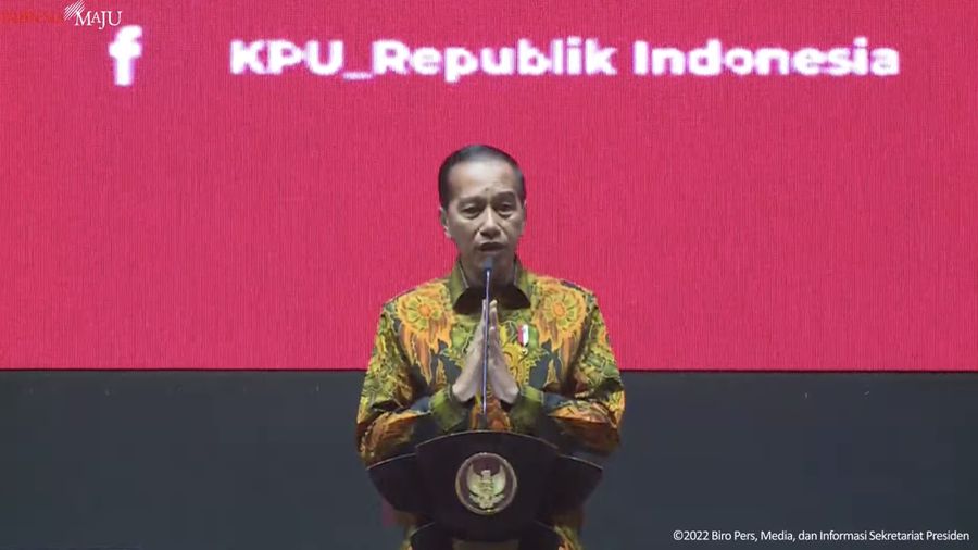 Presiden Joko Widodo Hadiri Rapat Konsolidasi Nasional Kesiapan Pelaksanaan Pemilu Serentak 2024,2/12/2022 (Tangkapan Layar via Youtube Sekretariat Presiden)