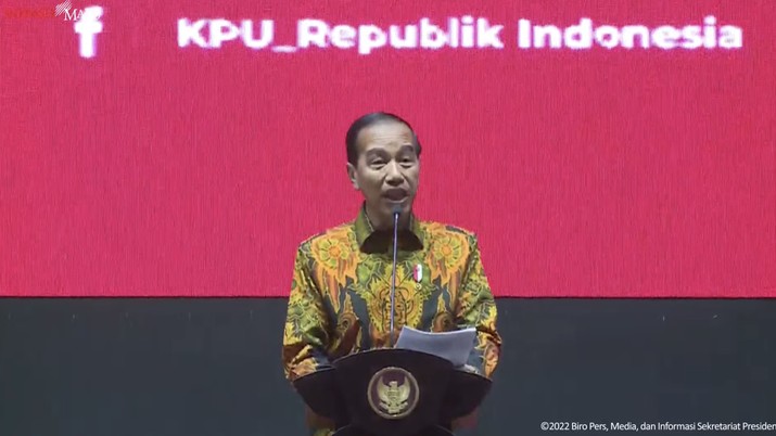 Presiden Joko Widodo Hadiri Rapat Konsolidasi Nasional Kesiapan Pelaksanaan Pemilu Serentak 2024,2/12/2022 Presiden Joko Widodo Hadiri Rapat Konsolidasi Nasional Kesiapan Pelaksanaan Pemilu Serentak 2024,2/12/2022 (Tangkapan Layar via Youtube Sekretariat Presiden)