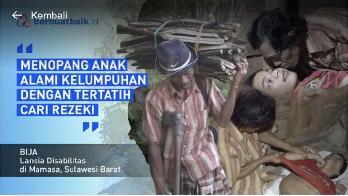 Pilunya Hidup Ayah Disabilitas Pejual Kayu Bakar Jaga Anak Lumpuh Seorang Diri. Pilunya Hidup Ayah Disabilitas Pejual Kayu Bakar Jaga Anak Lumpuh Seorang Diri. (Tangkapan Layar berbuat baik.id)