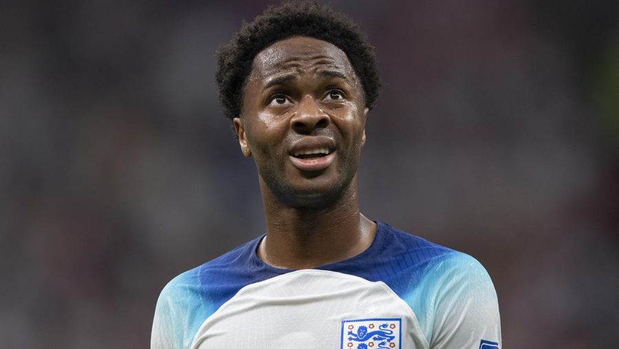 AL KHOR, QATAR - NOVEMBER 25: Raheem Sterling of England during the FIFA World Cup Qatar 2022 Group B match between England and USA at Al Bayt Stadium on November 25, 2022 in Al Khor, Qatar. (Photo by Visionhaus/Getty Images)