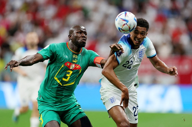 Soccer Football - FIFA World Cup Qatar 2022 - Round of 16 - England v Senegal - Al Bayt Stadium, Al Khor, Qatar - December 4, 2022 England's Jordan Henderson scores their first goal REUTERS/Peter Cziborra     TPX IMAGES OF THE DAY