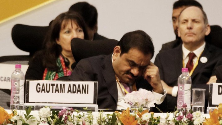 1084597936 GANDHINAGAR, INDIA - JANUARY 18: Gautam Adani, chairman and founder of the Adani Group at Vibrant Gujarat Global Summit, at Mahatma Mandir Exhibition cum Convention Centre, on January 18, 2019 in Gandhinagar, India. Modi said, We are honoured by the presence of many Heads of State & other distinguished delegates. This shows that international bilateral cooperation is no longer limited to national capitals, but now extends to our state capitals as well. (Photo by Siddharaj Solanki/Hindustan Times via Getty Images)