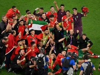 Usai 'Hajar' Spanyol, Tim Maroko Kibarkan Bendera Palestina!