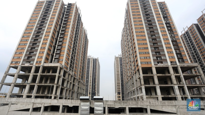 Foto udara suasan pembangunan proyek apartemen Meikarta Distrik 2 di di Cibatu, Cikarang, Kabupaten Bekasi, Rabu (7/12/2022). Foto udara suasan pembangunan proyek apartemen Meikarta Distrik 2 di di Cibatu, Cikarang, Kabupaten Bekasi, Rabu (7/12/2022). (CNBC Indonesia/Andrean Kristianto)