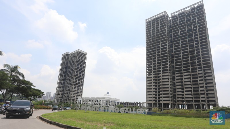 Proyek apartemen Meikarta Distrik 2 yang Mangkrak Suasana pembangunan proyek apartemen Meikarta Distrik 2 yang mangkrak di Cibatu, Cikarang, Kabupaten Bekasi, Rabu (7/12/2022). (CNBC Indonesia/ Andrean Kristianto)