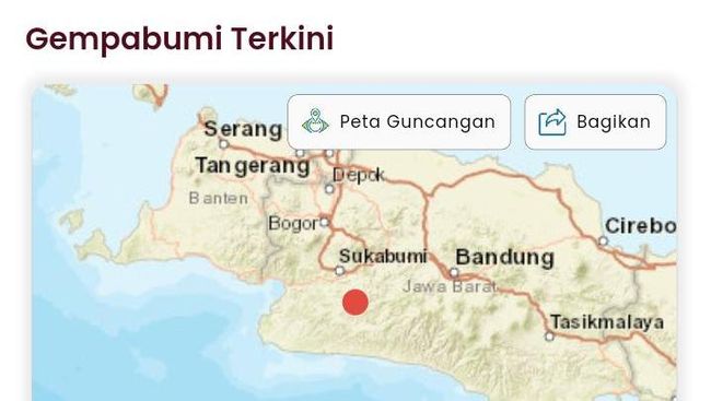 Earthquake shakes Sukabumi M 6.1, felt as far as Jakarta