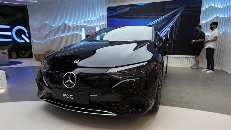 Mercedes-Benz EQS 450+ AMG Line (CNBC Indonesia/Andrean Kristianto)