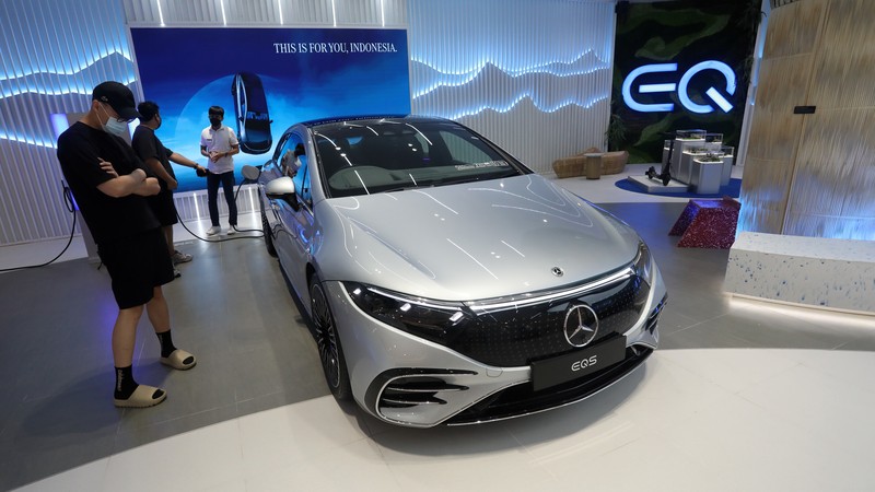 Mercedes-Benz EQS 450+ AMG Line (CNBC Indonesia/Andrean Kristianto) Mercedes-Benz EQS 450+ AMG Line (CNBC Indonesia/Andrean Kristianto)