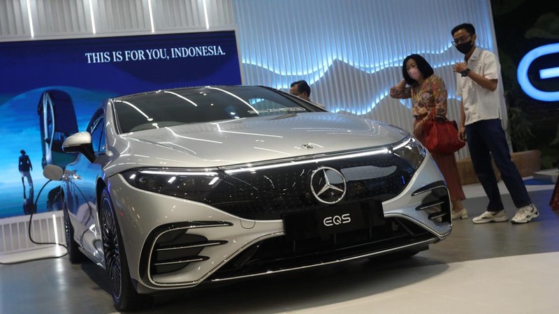 Mercedes-Benz EQS 450+ AMG Line (CNBC Indonesia/Andrean Kristianto)