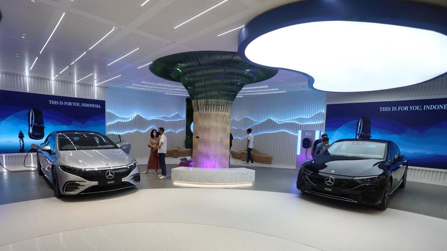 Mercedes-Benz EQS 450+ AMG Line (CNBC Indonesia/Andrean Kristianto)