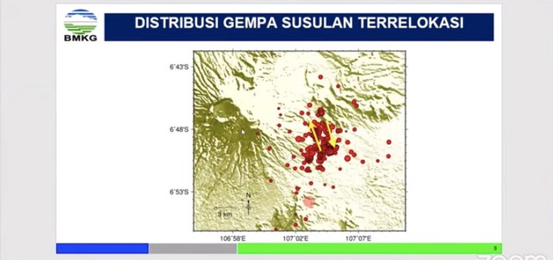 Pasca gempa Cianjur Magnitudo 5,6 mengungkap fakta baru soal sesar atau patahan baru yang ditemukan bernama Patahan Cugenang. (Dok. BMKG)